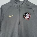 Nike LG  Dri-Fit Grey Florida State University FSU Quarter Zip Long Sleeve Jacket Photo 2