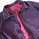 Denim & Co Vintage y2k Dyed Burgundy Maroon Chore Long Duster Denim Jacket 🔥 Photo 1