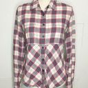 We The Free  Womens XS Pink & Gray Plaid Button Front Collared Long Sleeve Shirt Photo 0