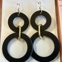 Nickel & Suede Women’s Black Sloane Circle Dangle Leather Earrings New in Box Photo 8