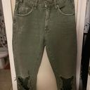 One Teaspoon Freebirds Olive Green Cropped ankle Jeans Photo 6