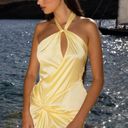 Yellow Satin Maxi Dress Photo 0