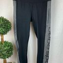 Bebe  Sport Black & Gray Logo Leg Ankle Length Athletic Sport Pants Leggings L Photo 0