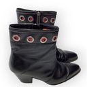 Harley Davidson  leather swagger mid calf grommet moto biker black Boots Size Photo 0