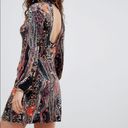 Free People  All Dolled up paisley printed open back mini black dress size S Photo 2