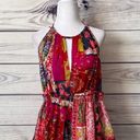 Rachel Zoe Multicolored Patchwork Floral Paisley  Peplum Cutout Halter Top Photo 0