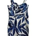 Jones New York  Signature Stretch Blue White Tropical Palm Leaf Dress Size 4 Photo 0