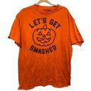 Fifth Sun Orange and Black Halloween “Let’s Get Smashed” Short Sleeve Shirt Photo 0