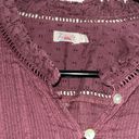 Faherty button down long sleeve blouse in burgundy. Size large. Made in India. Photo 1