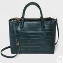 A New Day Snake Print Magnetic Closure Triple Compartment Satchel Handbag, Teal Photo 1