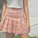 Pink Pleated Plaid Cotton Skater Tennis Mini Skort, size S Photo 1