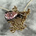 Twisted Vintage Handmade  Wired Wrapped Quartz Rhinestone Pendent Necklace Photo 1