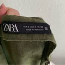 ZARA  Ruched Linen Blend MIDI Skirt Green Sz Small Photo 4