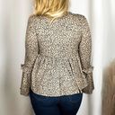 Peach Love California NEW NWT  Tan Brown Black Dotted Long Bell Sleeve Blouse S Photo 2