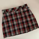 Bongo 90s Y2K  Juniors 16 Red Black Plaid Mini Skirt Front Belt Detail Goth Emo Photo 6