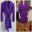 W By Worth  purple Noni dress with belt wrap style stretch jersey career chic Photo 1