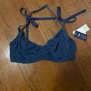 Abercrombie & Fitch NWT  Curve Love Tie-Strap Underwire Bikini Top- blue shimmer Photo 4