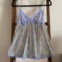 Victoria's Secret NWOT Victoria’s Secret purple lace & pastel print mesh slip dress Photo 0