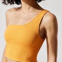 Carbon 38 NEW  Orange Apricot Jacquard One Shoulder Sports Bra Crop Top Size XL Photo 6