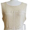 Bisou Bisou  Dress Cream Floral Lace Overlay Ribbon Sleeveless Dress Size 14 Photo 2