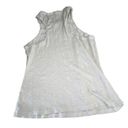 Pilcro  Women's High Neck Pleated White Top Size L Small Pattern Photo 3