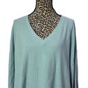 a.n.a  Ribbed Teal V Neck Long Sleeve Sweater XL NWOT Casual Comfortable Photo 1