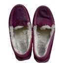 UGG  MAGENTA Suede Snakeskin Effect Slip OnMoccasin Slippers Size 7 Photo 4