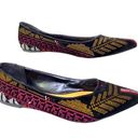 Rampage  FLATS Size 9.5 slip on flats embroidered pointy toe multicolor Aztec Photo 0