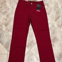 Lee NWT  Secretly Shapes Straight Leg Embellished Jeans Rouge Red 12 Petite Photo 1