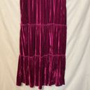 Natural Life  Karlie Pink Velvet Bohemian Boho Tiered Maxi Dress Size S Photo 3