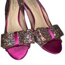 Kate Spade Charm Multi Sparkle Glitter Hot Pink Slingback Bow Heels Photo 2