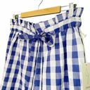 Joie  Gingham Shorts Blue & White Check Cotton Paper Bag Waist Women’s Size XL Photo 5