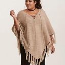 Torrid  Marled Knit Lace Up Poncho Photo 0