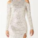 SO Juniors'  Sequin Cutout Shoulder Mini Dress, Size M -NWOT Photo 1