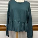 Wishlist  NWT Green Peplum Sweatshirt Size M/L Photo 0