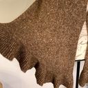 CAbi  #757 sweater knit ruffled shawl cape poncho wrap one size brown Photo 2