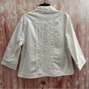 Dress Barn  White Ruffle Trim Denim Jacket Photo 9