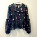 A New Day  Sheer Floral Embroidered Blouse Photo 0