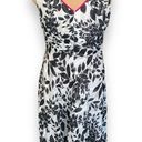 Lane Bryant  Dress White Black Graphic Leaf Print Faux Wrap Sleeveless Vneck 14W Photo 2