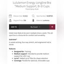 Lululemon  Energy Longline Bra Multi Color Size 6 Photo 2