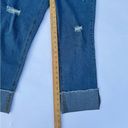 Hue  U18061 Stonewash Patched Distressed Cuff‎ Denim Skimmer Leggings Size Large Photo 7