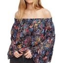 Free People Free Spirited Off The Shoulder Top Bell Sleeve Boho Floral Blouse XS Photo 6