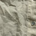 Coldwater Creek Cold Water Creek 2XL 100% Linen Off White Button Down Lace Floral FLAWED Photo 7