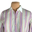 Ralph Lauren Lauren  Shirt Vertical Rainbow Stripes 3/4 Sleeves XL Photo 4