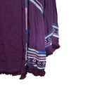 Knox Rose  Kimono Womens Small Multicolor Boho Fringe Trim Open Gauze Duster Photo 1