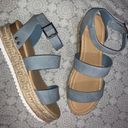 Soda Espadrille Platform Sandals Blue Size 8 Photo 1