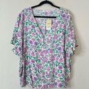 Mango  Flowy Floral Short Sleeve Blouse NEW Size 18 Photo 3