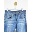 R13  Straight Boy Cropped Distressed Jeans in Durham Blue Wash Size 28 Photo 4