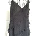 Bardot  Womens Deco Dress In Black Fine Straps V-Neck Asymmetrical Ruffles Sz 10L Photo 6