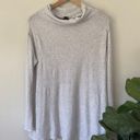 Free People  We the Free Cowl Neck Tunic Top Ribbed Gray Stretch Cut Out Back EUC Photo 0